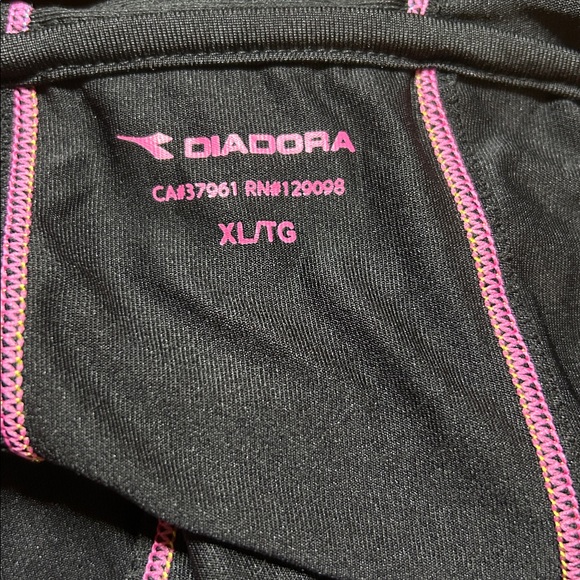 Diadora Black Pink Neon Hooded‎ Workout Hoodie XL - Picture 9 of 12